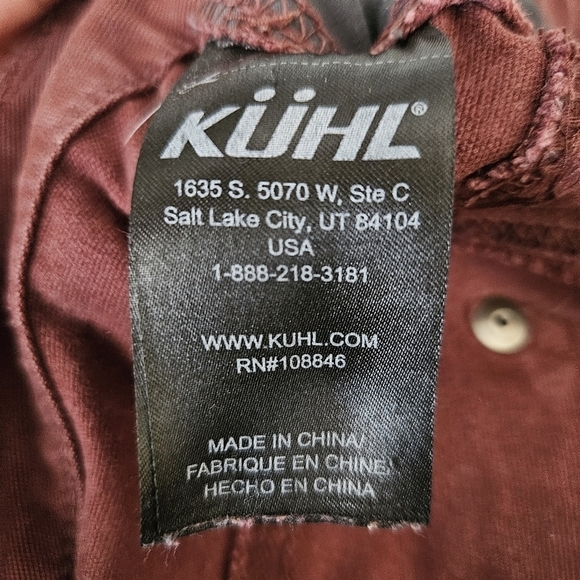 Kuhl Pants Womens Burgundy Brooke Skinny Stretch Maroon Sz 6 Gorpcore - Picture 12 of 13